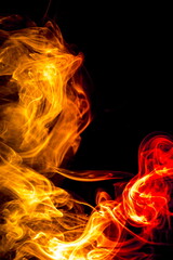 Fototapeta premium Colored smoke on black background