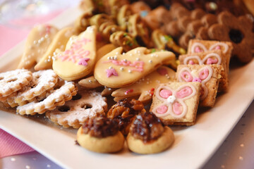 christmas cookies on a plate - 391842250