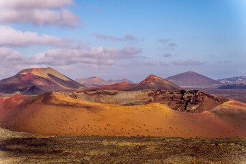 Naklejka na ściany i meble The volcano based desert landscape of Timanfaya