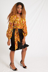 Pretty Black woman with a serious expression