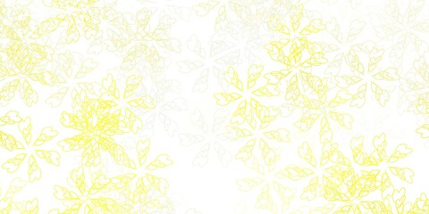 Light yellow vector abstract texture with leaves.
