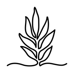 one line design of plant icon