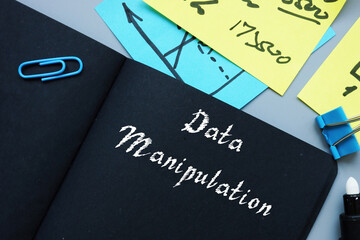 Financial concept meaning Data Manipulation with phrase on the sheet.