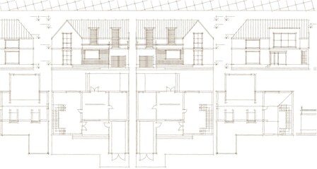 Fototapeta na wymiar house architectural project sketch 3d illustration