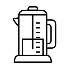 french press coffee icon, line style
