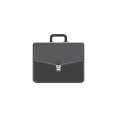 Classic briefcase for business documentation flat vector illustration isolated.