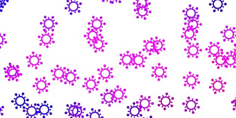 Light purple, pink vector texture with disease symbols.