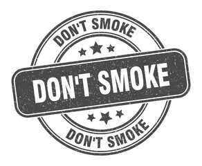 don't smoke stamp. don't smoke label. round grunge sign