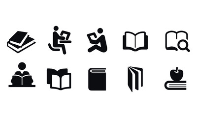 Books Icons vector design icons black and white 