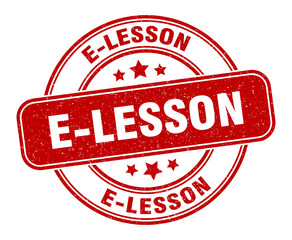 e-lesson stamp. e-lesson label. round grunge sign