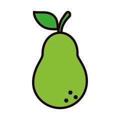 pear fruit icon, line and fill style