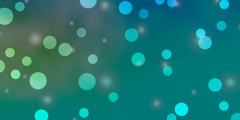 Light Blue, Yellow vector pattern with circles, stars.