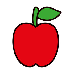 apple fruit icon, line and fill style