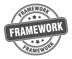 framework stamp. framework label. round grunge sign