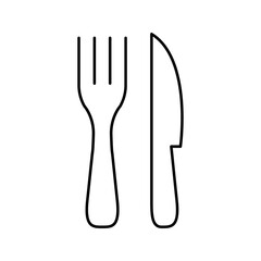 Fork & Knife Restaurant Icon. Linear vector.