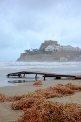 
Temporary sea landscape in Peñíscola in autumn 2018