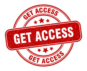 get access stamp. get access label. round grunge sign