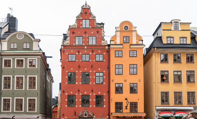 Fototapeta premium Stortorget place in Gamla stan, Stockholm, Sweden. Historical central square.