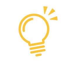 Light bulb icon. Symbol of idea. Shining electric lamp illustration.