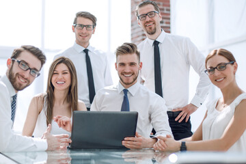 successful business team at the Desk in the office.