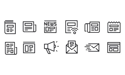  News Icons Set vector design