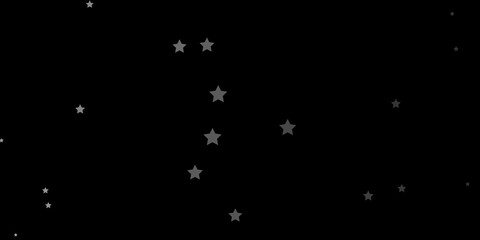Dark Gray vector background with small and big stars.