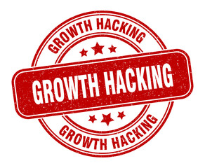 growth hacking stamp. growth hacking label. round grunge sign