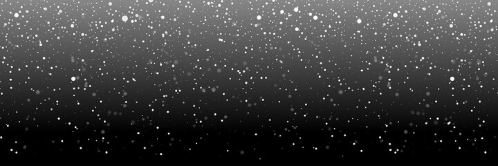 Falling snow on a transparent background. Snow. Snowfall, snowflakes in different shapes and forms. Snowfall isolated on transparent background. Vector illustration