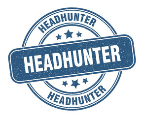 headhunter stamp. headhunter label. round grunge sign