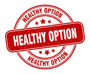 healthy option stamp. healthy option label. round grunge sign