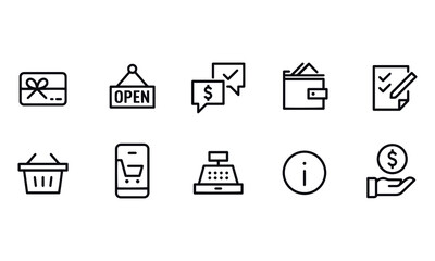  Shopping Icons Set vector design 