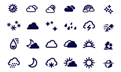  Weather and Climate icons set vector design 