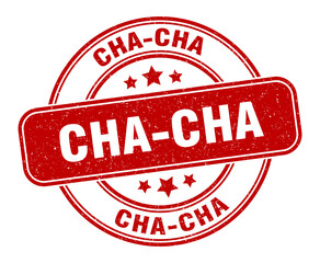 cha-cha stamp. cha-cha label. round grunge sign