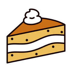 piece cake icon, line and fill style