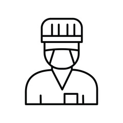 man in a cap chef avatar line icon