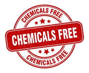 chemicals free stamp. chemicals free label. round grunge sign