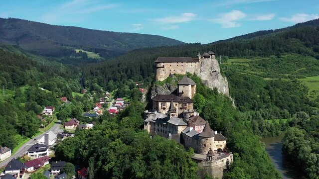 Aerial view of Orava Castle in Slovakia