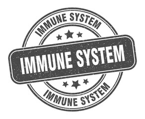 immune system stamp. immune system label. round grunge sign