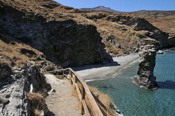 Grias Pidima beach.Andros island Cyclades Greece.