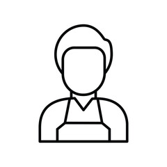 Male Cook Chef wearing apron line icon