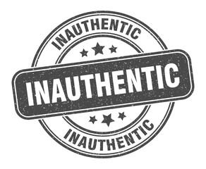 inauthentic stamp. inauthentic label. round grunge sign