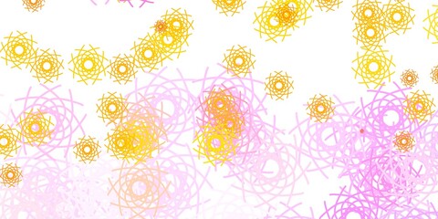 Light Pink, Yellow vector pattern with abstract shapes.