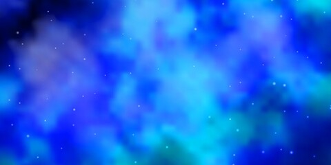 Light BLUE vector background with small and big stars.