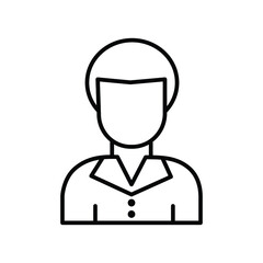 Waiter Man Avatar line icon