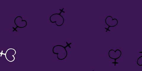 Light Purple vector backdrop with woman's power symbols.