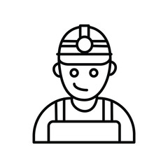 Construction Worker Avatar line icon