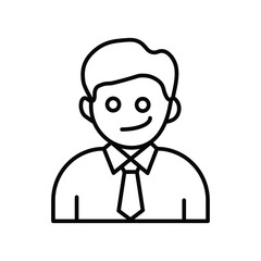Professional Man with a smile on face line icon
