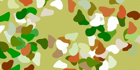 Light green, yellow vector background with random forms.