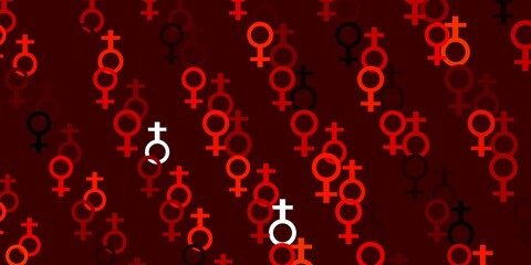 Light Orange vector backdrop with woman's power symbols.