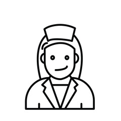 Female doctor character avatar line icon